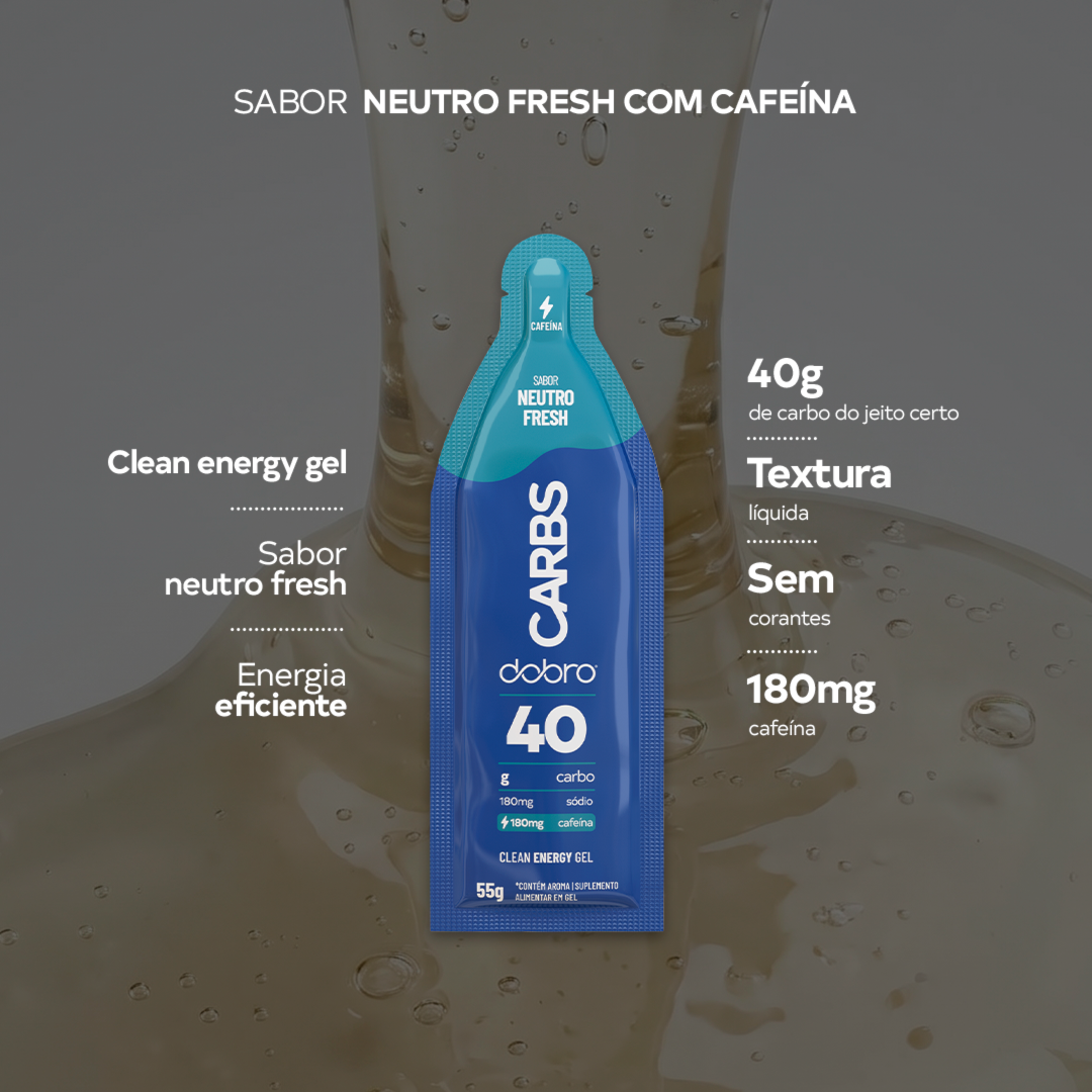 Compre Carbs Gel 40g Neutro Fresh com Cafeína 10x55g com Qualidade