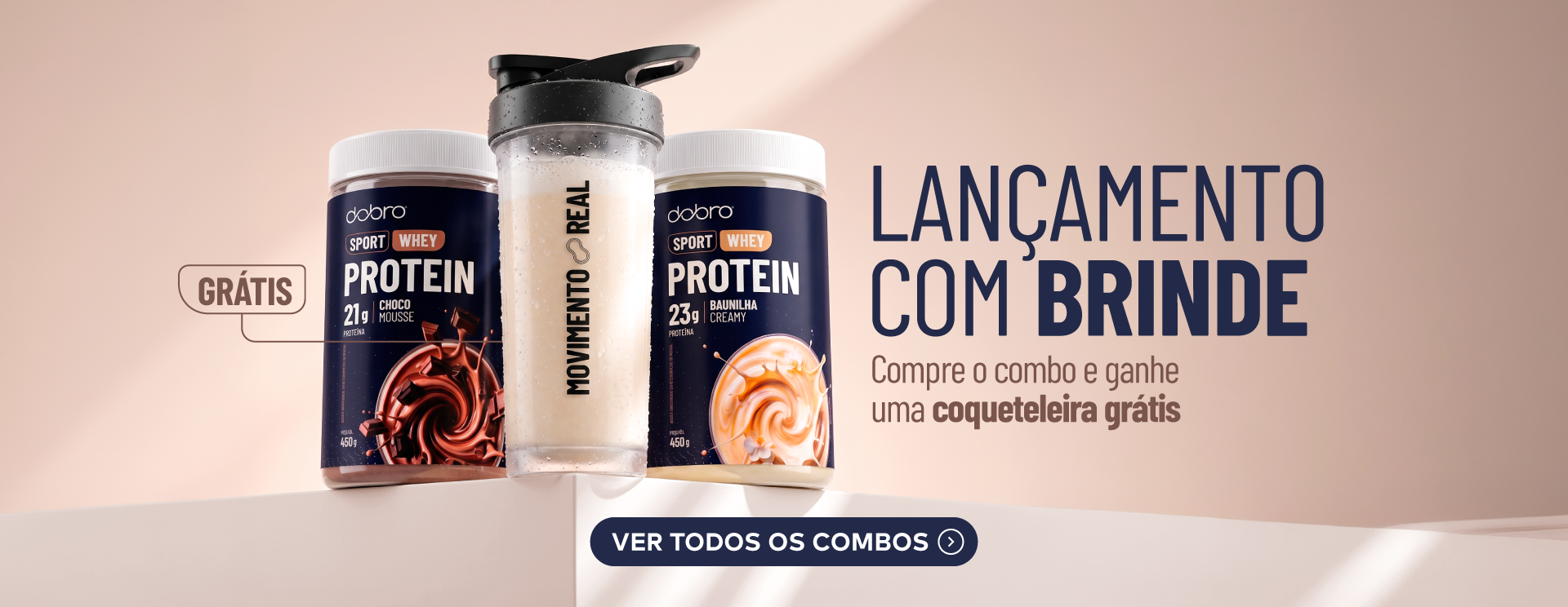 Combos Whey com Coqueteleira